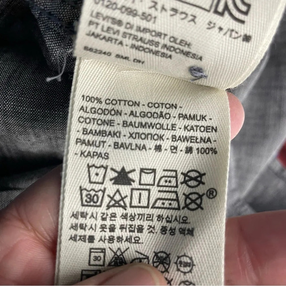 NWT Levi’s cotton short mens large gray chambray - Picture 3 of 4